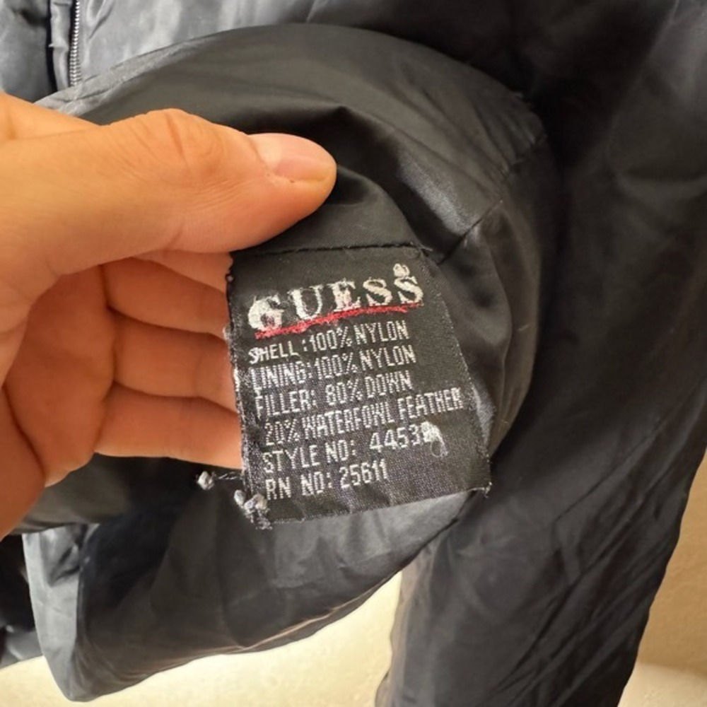 Guess Outerwear Womens Puffer Jacket Black Down Filled Full Zip Winter Coat M - Picture 6 of 7